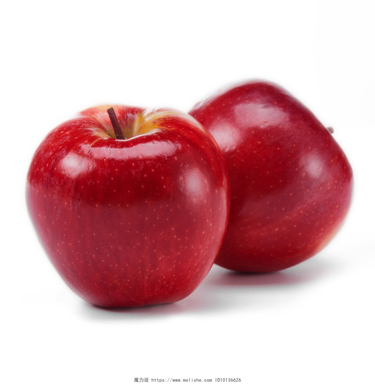 白底水果美味水果苹果红苹果两个苹果
